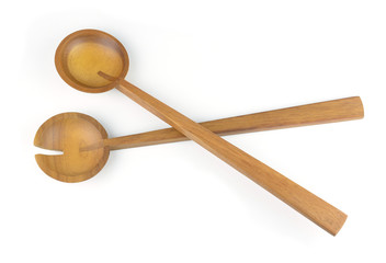 Wooden spoon isolated on white with clipping path included