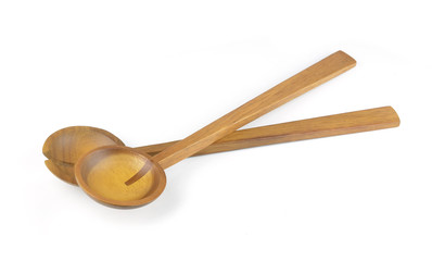 Wooden spoon isolated on white with clipping path included