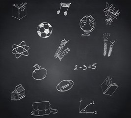 Composite image of school doodles