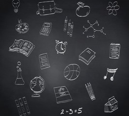 Composite image of school doodles