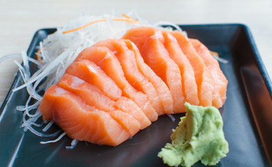 sashimi salmon on plate