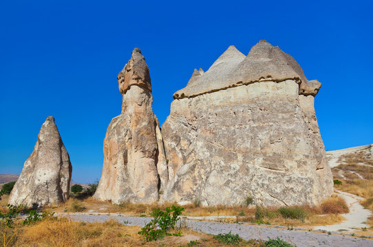 Rock formations in Cappadocia Turkey