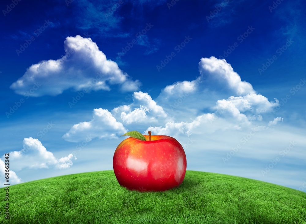 Poster composite image of red apple
