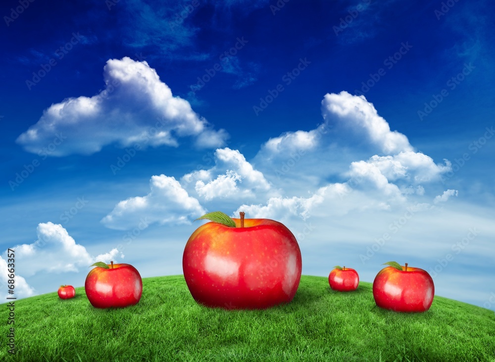 Poster Composite image of red apples