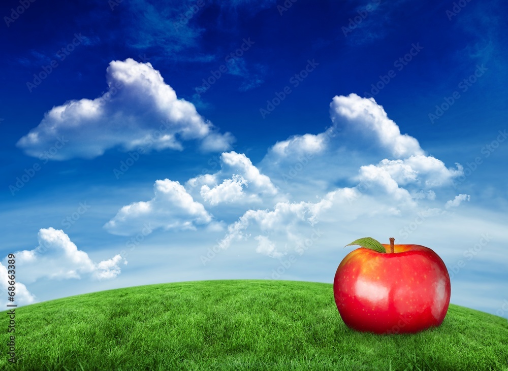 Poster composite image of red apple