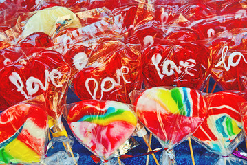 Colorful sweet candies at street market