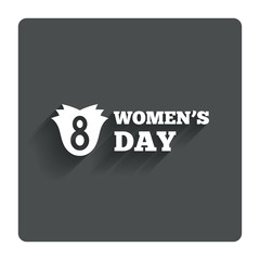 8 March Women's Day sign icon. Flower symbol.