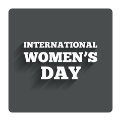 8 March International Women's Day sign icon.