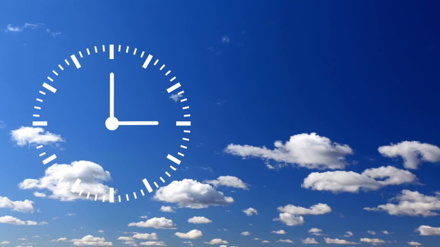 Clock Time Lapse with cloud and sky
