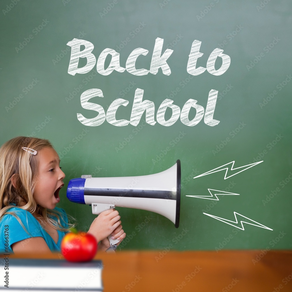 Aufkleber composite image of back to school message