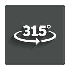 Angle 315 degrees sign icon. Geometry math symbol