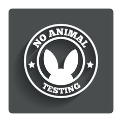 No animals testing sign icon. Not tested symbol