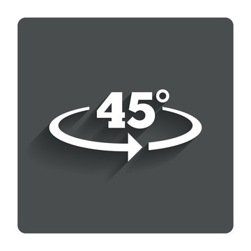 Angle 45 degrees sign icon. Geometry math symbol