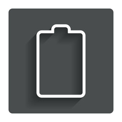 Battery empty sign icon. Low electricity symbol