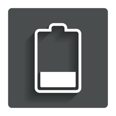 Battery low level sign icon. Electricity symbol