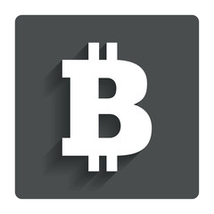 Fototapeta premium Bitcoin sign icon. Cryptography currency symbol