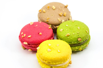 Sweety Macarons on the white background