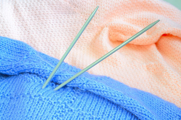 teflon knitting needle with knitting clothes