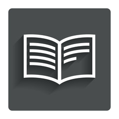 Book sign icon. Open book symbol.