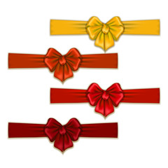 Set of elegant silk colored bows
