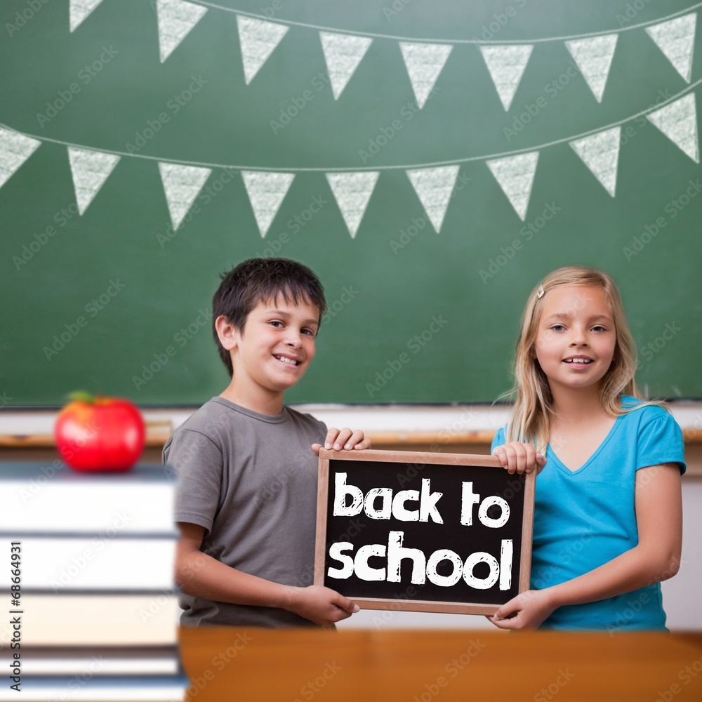 Aufkleber composite image of back to school message