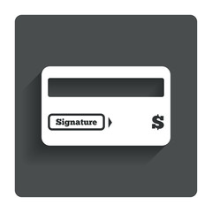 Credit card sign icon. Debit card symbol.