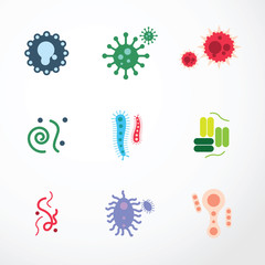 vector virus  icons.