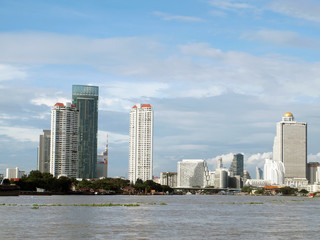 Fototapeta premium Modern building at riverside Thailand