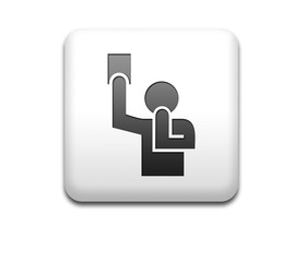 Boton cuadrado blanco 3D simbolo arbitro