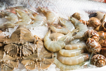 Seafood on ice
