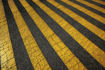 yellow lines on asphalt
