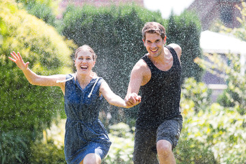 Wasserschlacht im Hochsommer