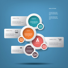 White circles menu options vector