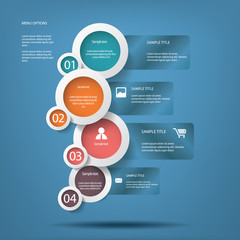 Round white infographic elements