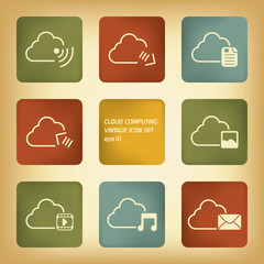 Cloud computing icons set in modern flat design