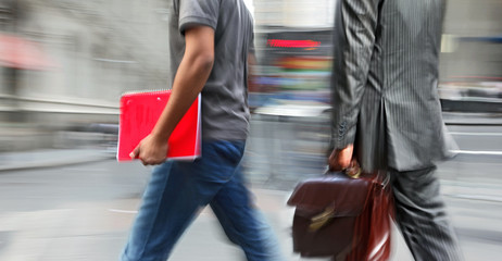 group of business people in the street