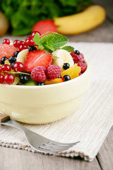 Fresh tasty fruit salad