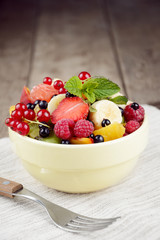 Fresh tasty fruit salad