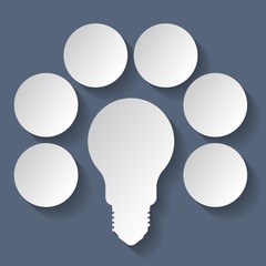 Light bulb infographic (6 options)