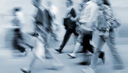 group of business people in the street