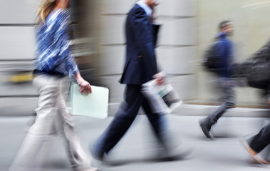 group of business people in the street