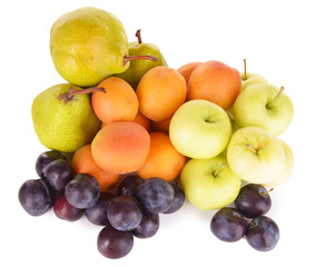 Ripe fruits isolated on white