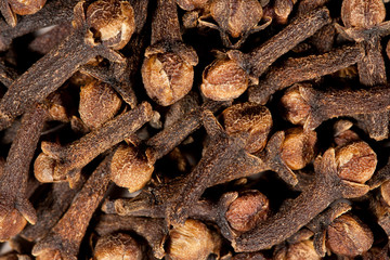 Texture of cloves captured from above. Macro photography
