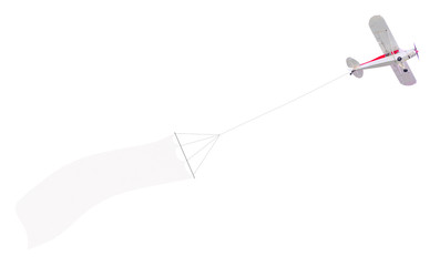 Single engine plane with banner