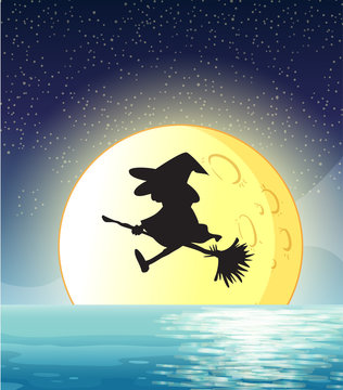 Witch flying
