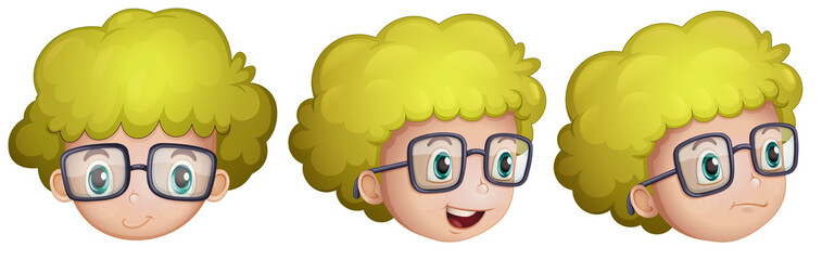 Different expressions of a boy