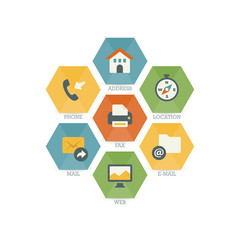 Set of web icons for business, finance and communication.