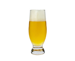 glass with beer on a white background