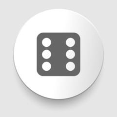 Vector illustration of one dices - side with 6