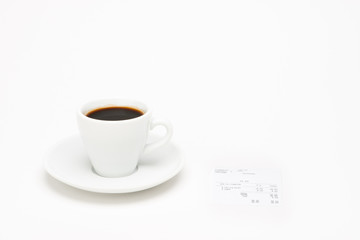 Obraz na płótnie Canvas Cup of coffee with bill